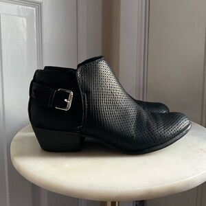 Espirit Talia Ankle Silver Buckle Black Boots